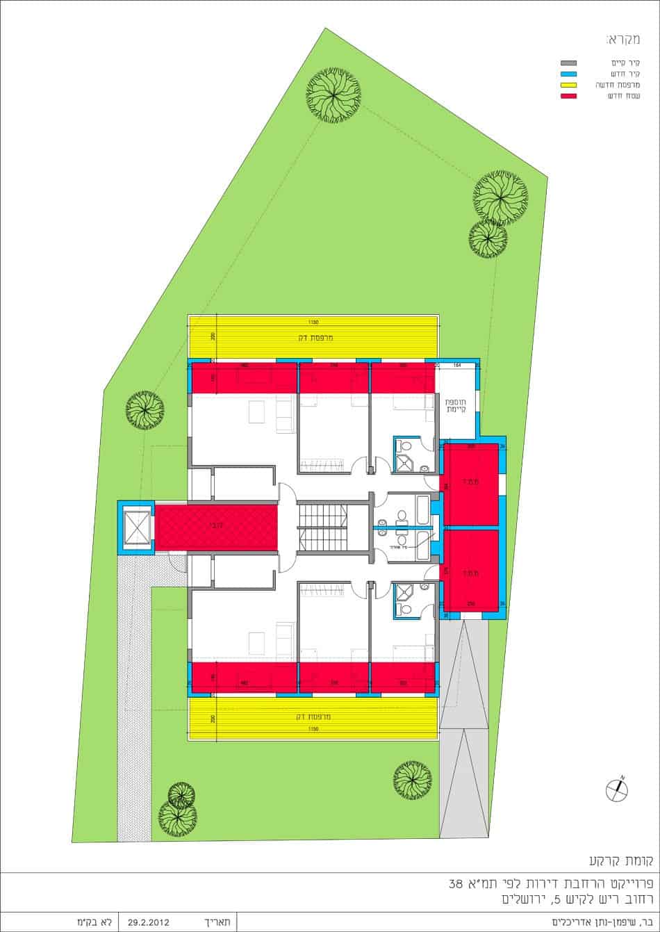 Reish Lakish 5, Jerusalem – Ground floor plan in Tama 38 project