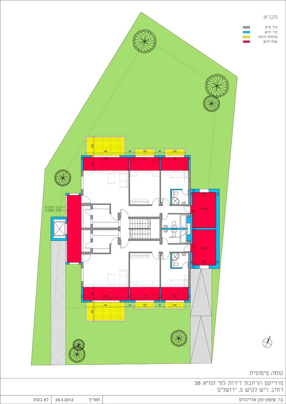 Reish Lakish 5, Jerusalem – Typical floor plan in Tama 38 project