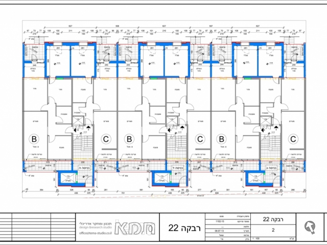 Rivka 22, Jerusalem – Typical floor plan, entrances C-E