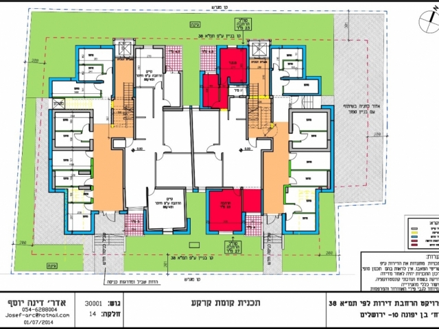 Ben Yefune 10, Jerusalem – Ground floor plan in Tama 38 project