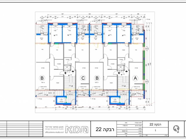 Rivka 22, Jérusalem – Plan d’étage typique, les entrées A-B