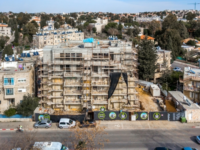 בירושלים פרויקט תמ״א 38  - אלעזר המודעי 4 - שלבי בנייה